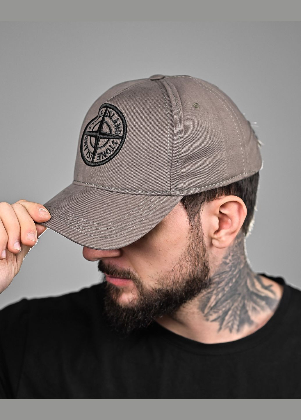 Стильна чоловіча кепка Stone Island хакі Freedom (335029518)