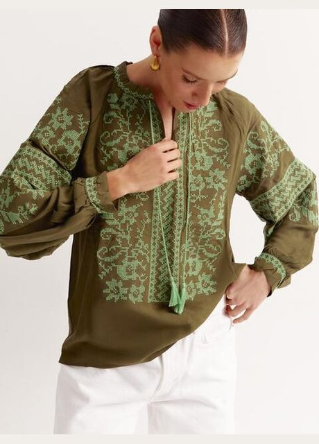 Блузка вышиванка с круглой горловиной и рюшами на рукавах. You Best (293057504)