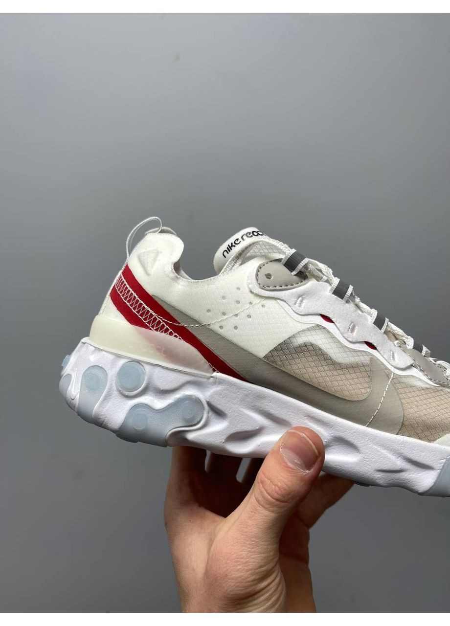 Бежевые демисезонные кроссовки мужские nike react element 87 white найк реакт No Brand