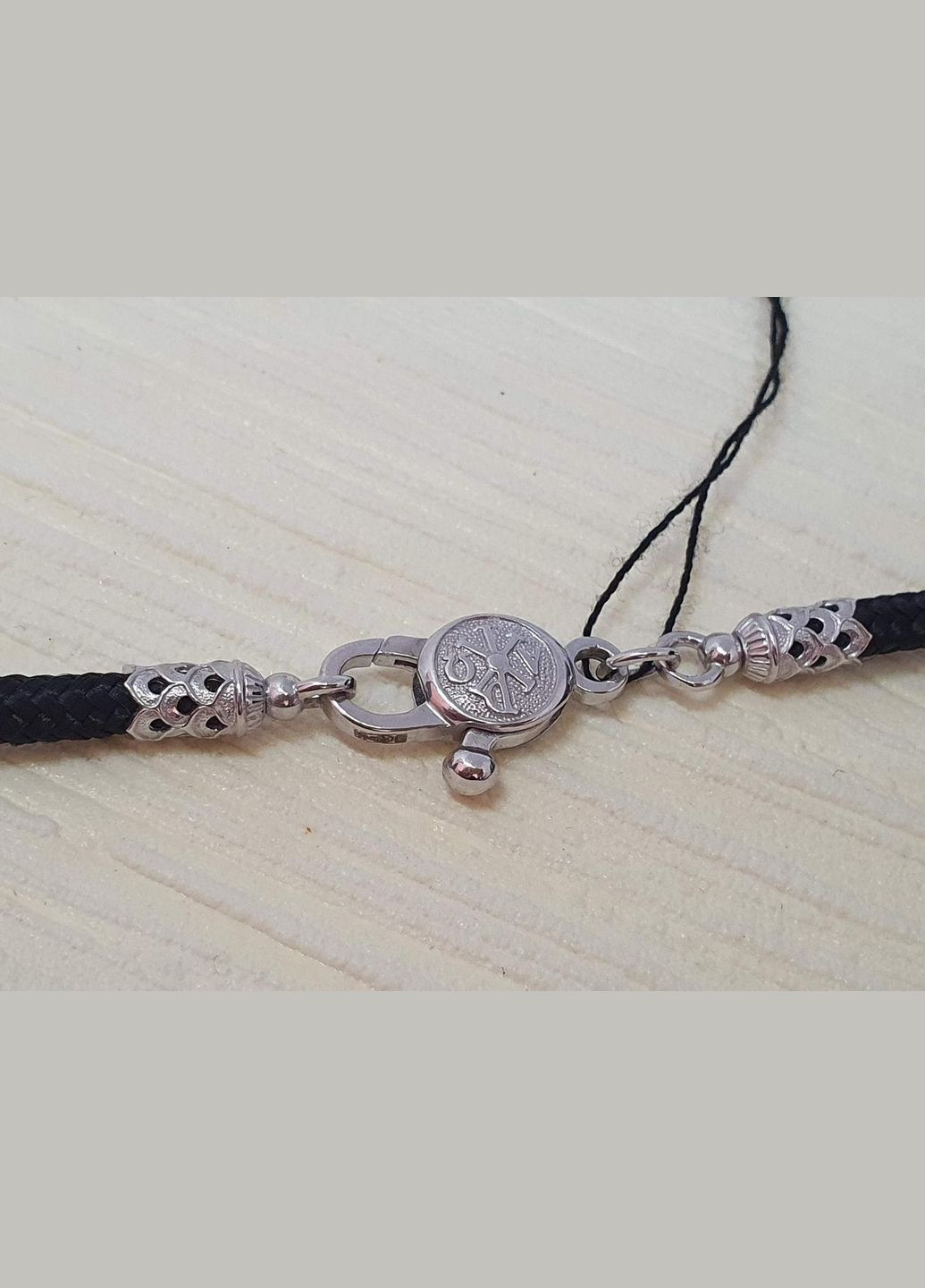 Ювелирный шнурок из текстиля с серебряными вставками. 5524\1-Р 50 65 Харківська ювелірна фабрика (298344819)