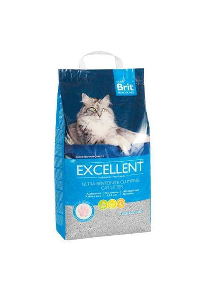 Наполнитель для кошачьего туалета Excellent бентонитовый, 10 кг. Brit Fresh (349823383)