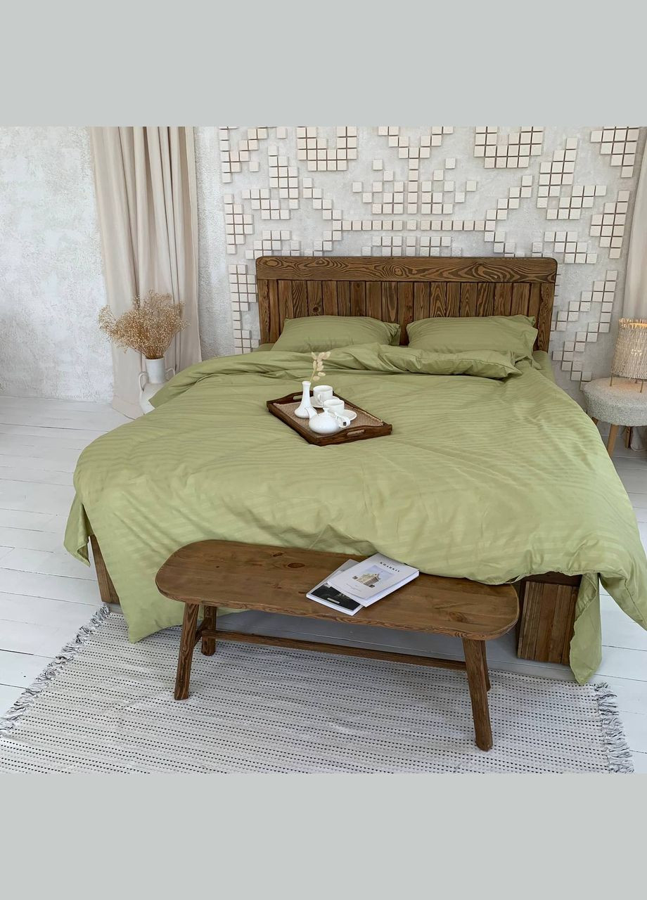 Полутораспальный КПБ микро страйп сатин "Лайм" (145х210, 70х70) Glav Textile (297365335)