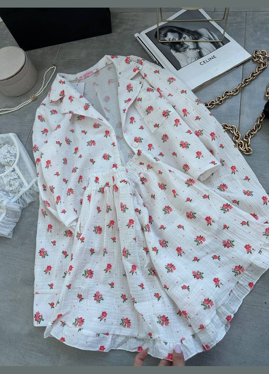 Белоснежная удобная пижама-комплект Luna