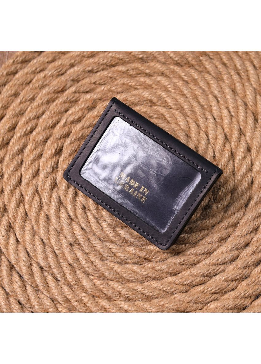 Стильная обложка на документы в винтажной коже Слава ЗСУ 16703 Черная Grande Pelle (297129719)