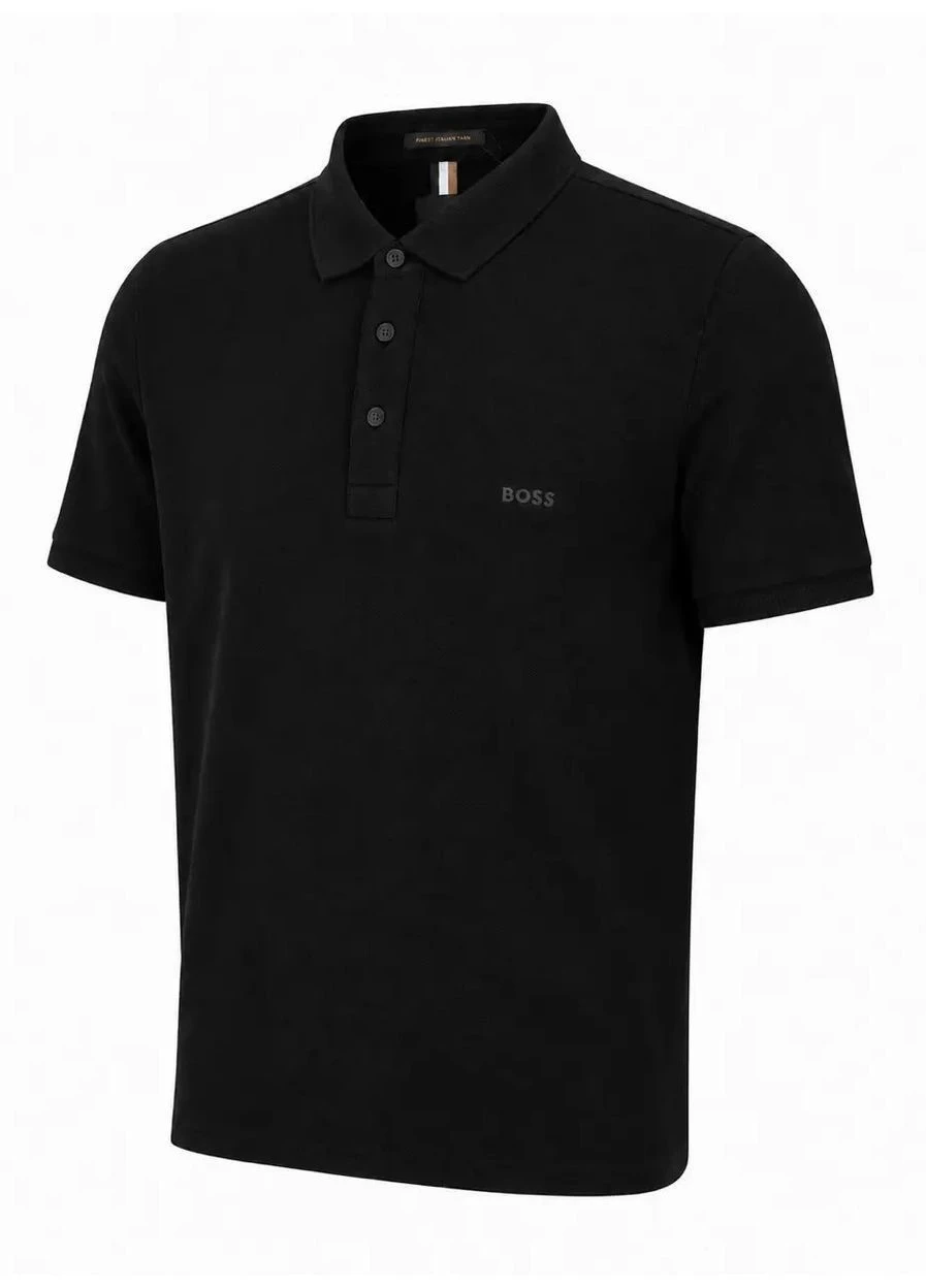 Черная футболка-поло мужское для мужчин Hugo Boss с логотипом