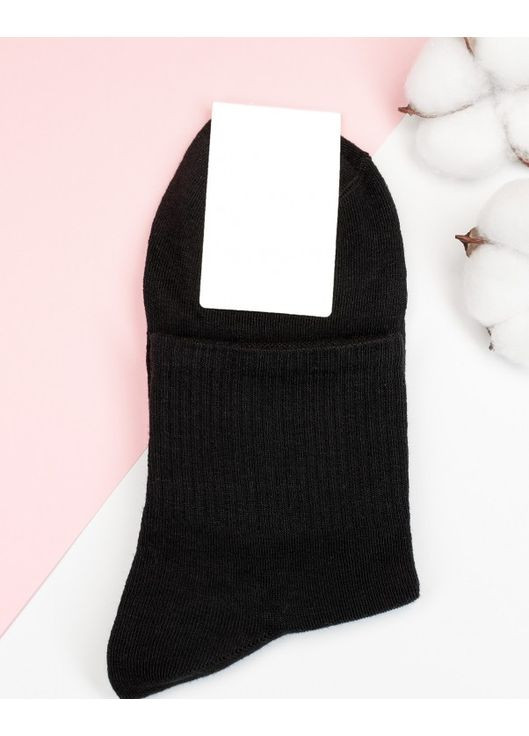 Чёрные однотонные носки с высокими манжетами. Magnet однотонные (292311207)