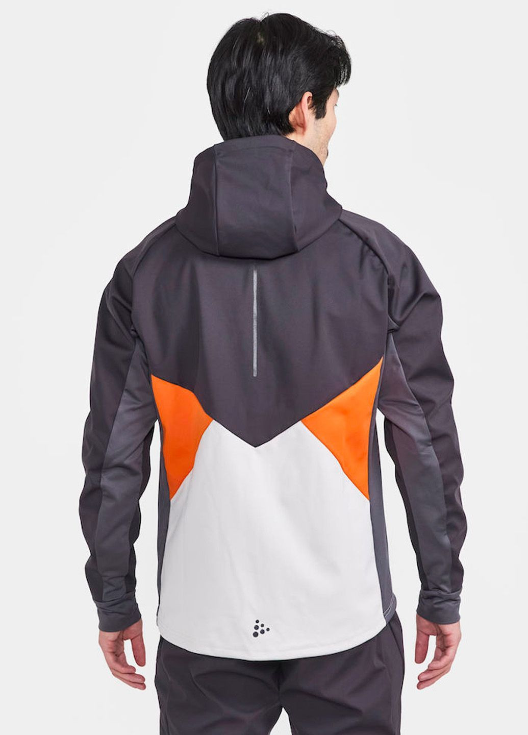 Серая зимняя спортивная куртка для бега мужская зимняя с капюшоном Craft Core Glide Hood Jacket