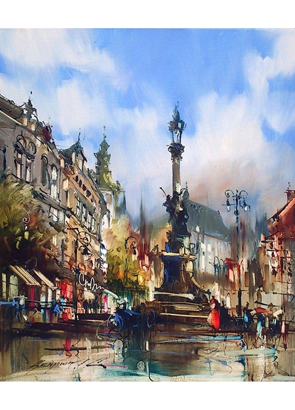 Алмазная мозаика вышивка Площадь Мицкевича во Львове Цемрюк Сергей на подрамнике 5d 40х50 см 189620 No Brand (332208289)