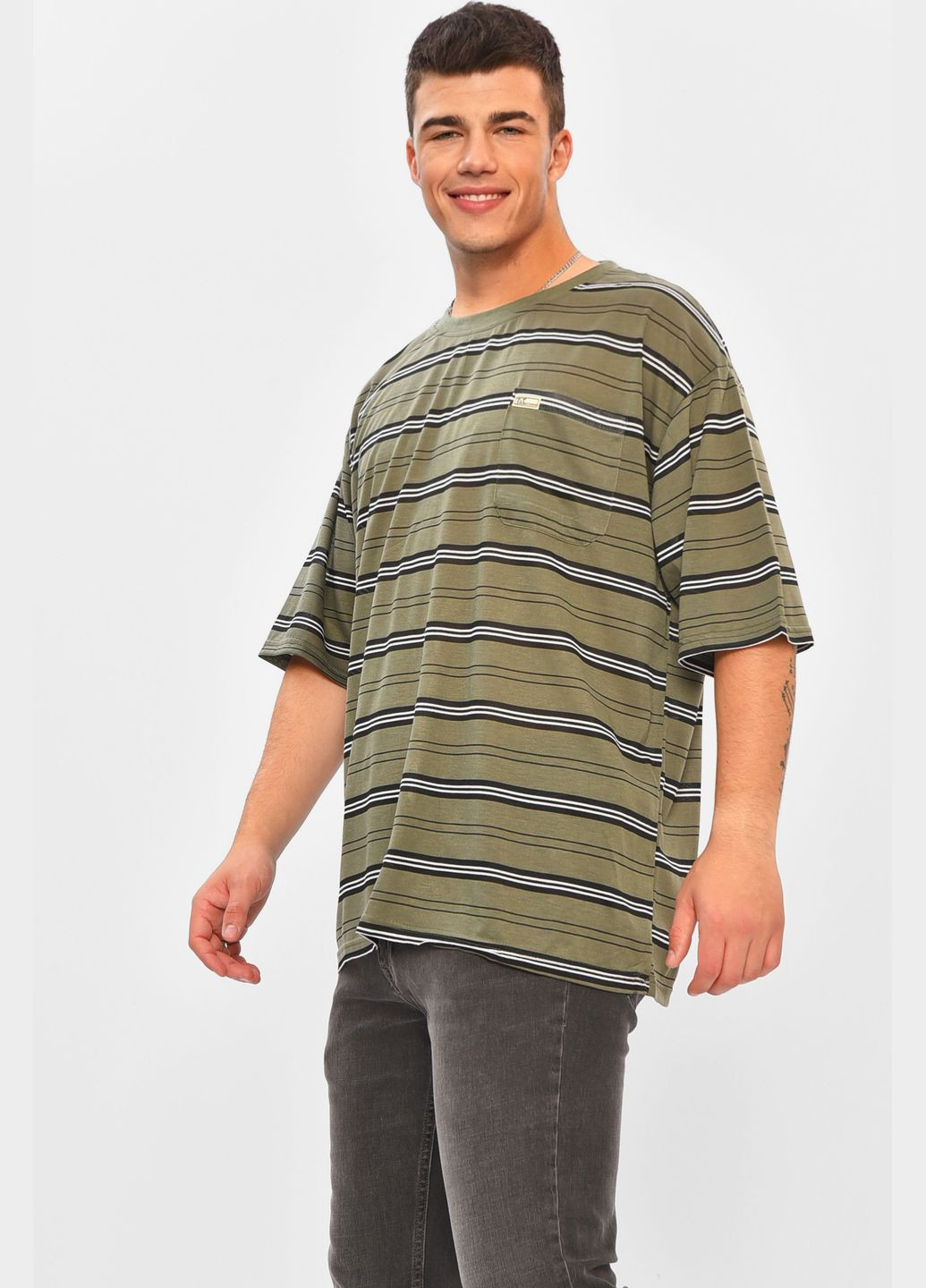 Хаки (оливковая) футболка мужская батальная цвета хаки Let's Shop