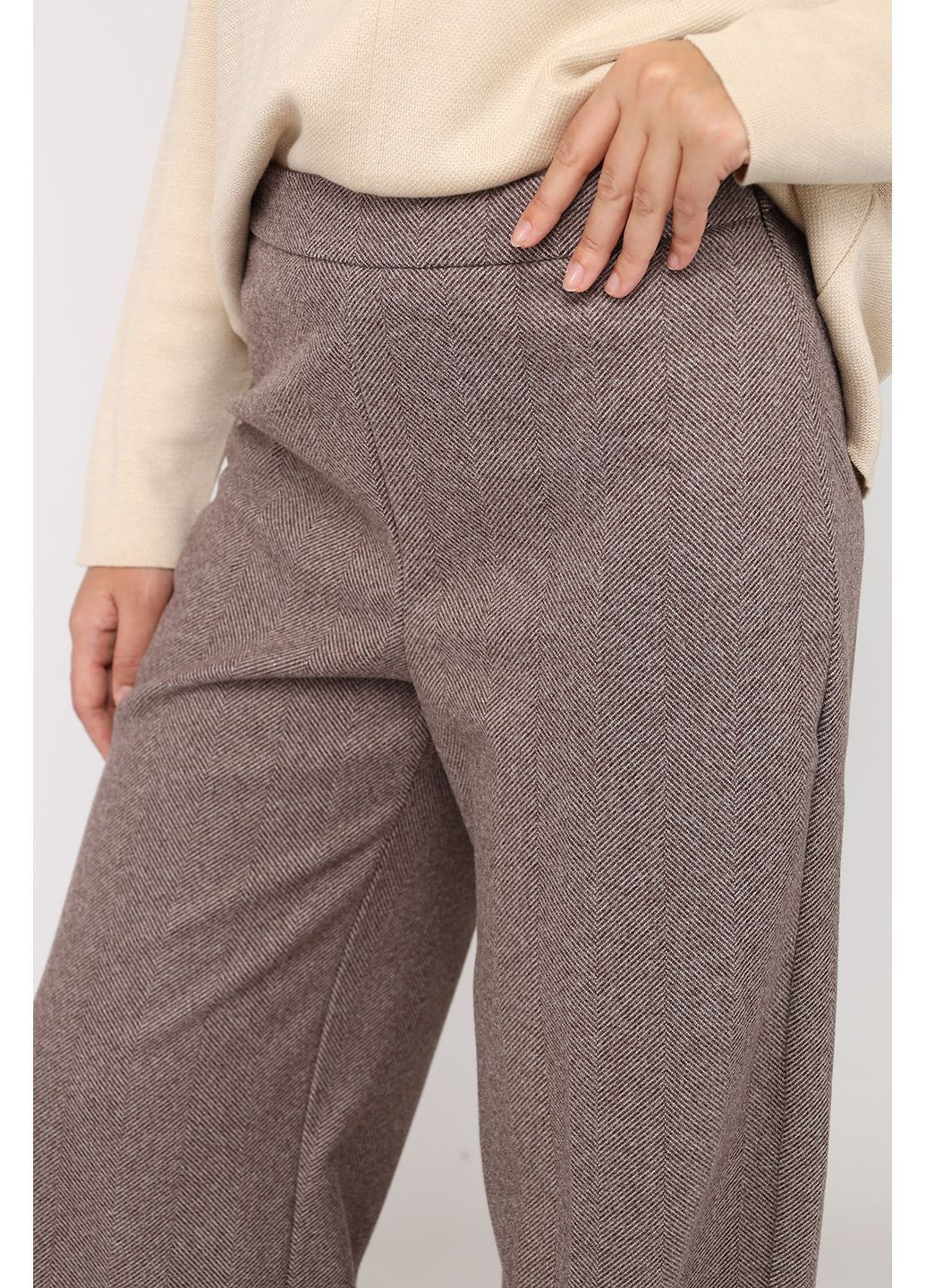 Штани прямі жіночі колір коричневий CB-00284298 Yuki (366038033)