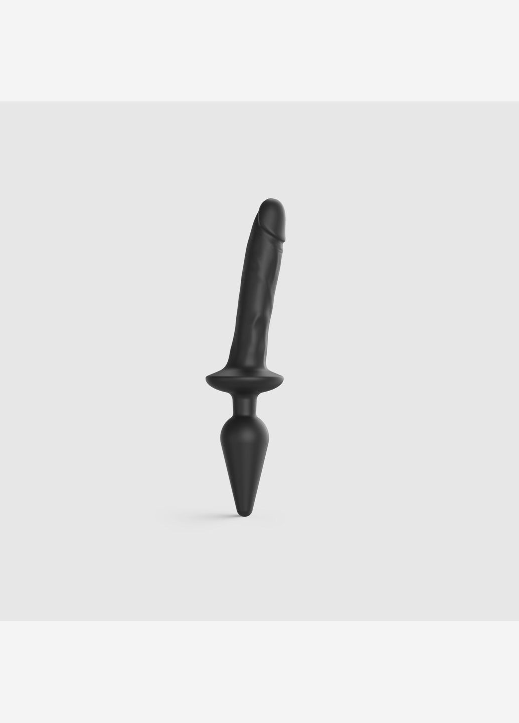 Анальна пробка з дилдо 2в1 SWITCH PLUG-IN REALISTIC DILDO Black L, діаметр 4,5/3,4 см Strap-On-Me (296627307)
