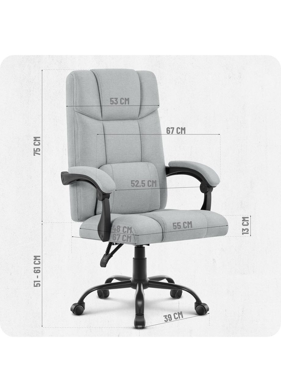 Крісло офісне C505 Grey тканина No Brand (361443796)