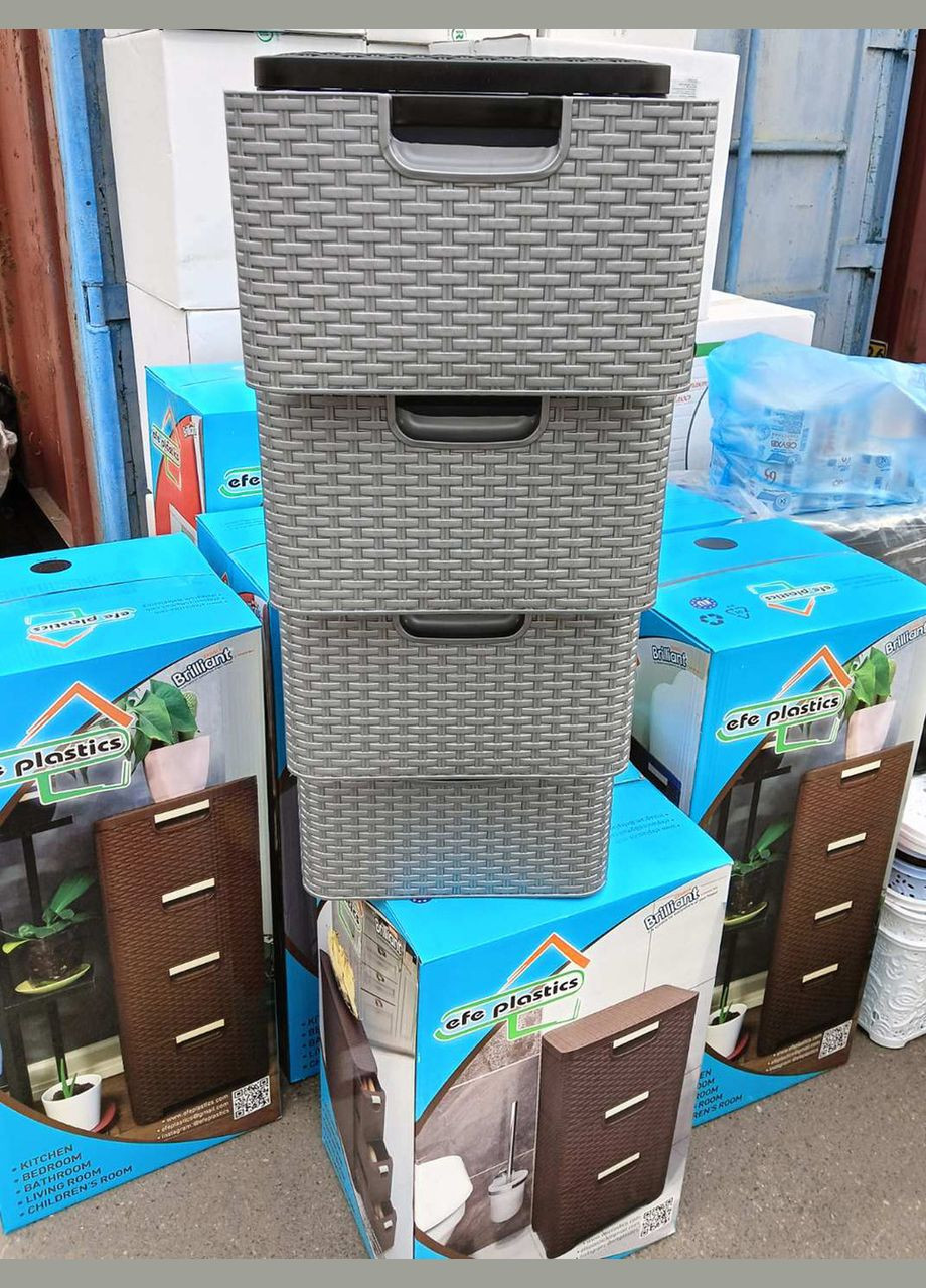 Комод пластиковый "BRILLIANT" 81х38х33 4 ящика Efe Plastics (345122437)