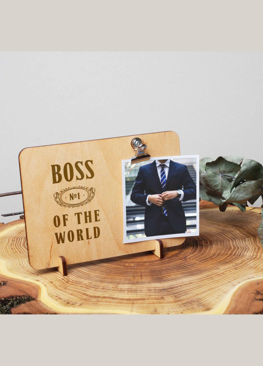 Дошка для фото "Boss №1 of the world" з затискачем (BDphboard-56) BeriDari (268032809)