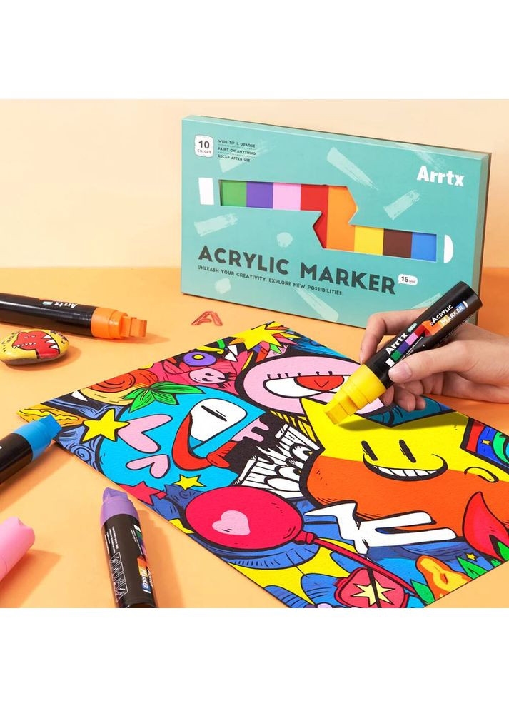 Акрилові маркери AACM-0515 10 кольорів (LC303656) Arrtx (323089738)