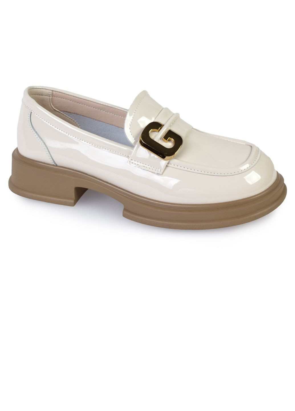 ModaMilano Туфли лоферы женские бренда 8200563_(2) бежевый з натуральная кожа, украина — демисезон (283608248)