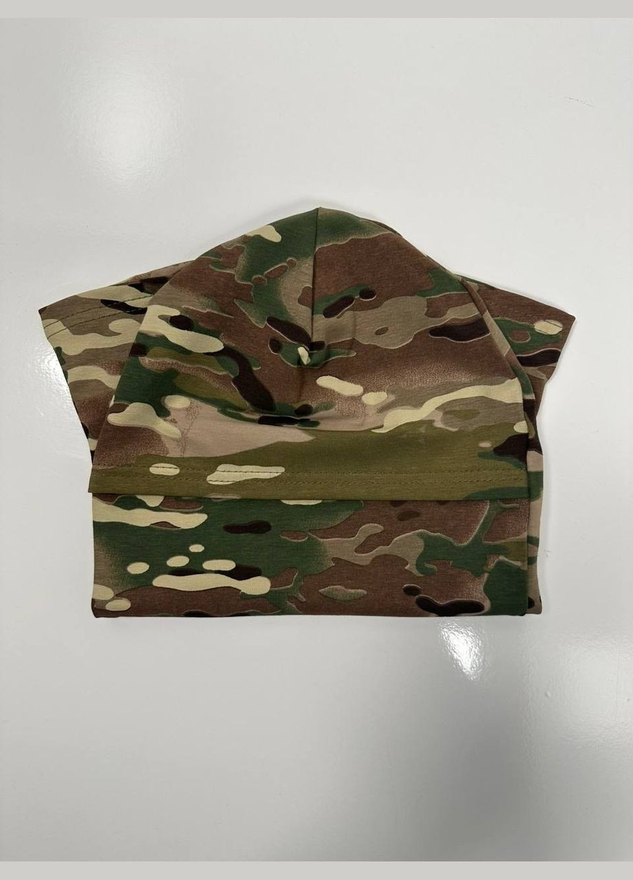 UA балаклава хлопковая летняя мультикам 55-58см, военная, камуфляжная мультикам комбинированный кулир производство - Украина