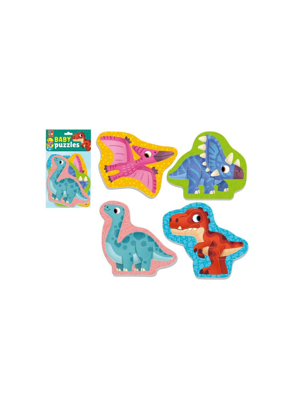 Мягкие бейби пазлы "Динозавры" VT1106-93 Укр Vladi toys (289458437)