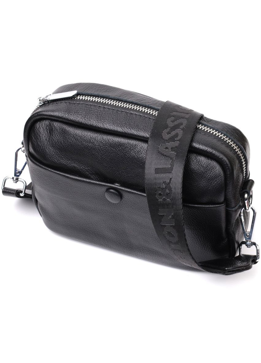 Жіноча сумка з натуральної м'якої шкіри 22436 Чорна Vintage (331913275)