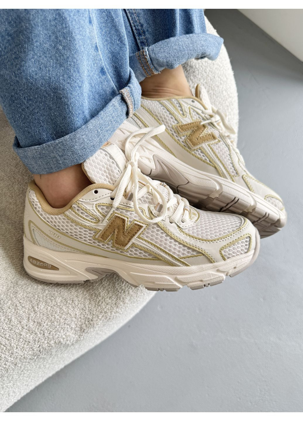 КРОСІВКИ ЖІНОЧІ NEW BALANCE 740 WHITE / YELLOW НЬЮ БЕЛАНС 740 No Brand білі демісезони (367177264)