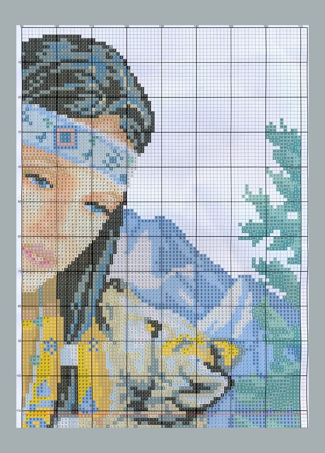 Набір для вишивання за нанесеною на канву схемою "Beauty and wolf pup".AIDA 14CT printed, 38*48 см Joy Sunday (313613095)