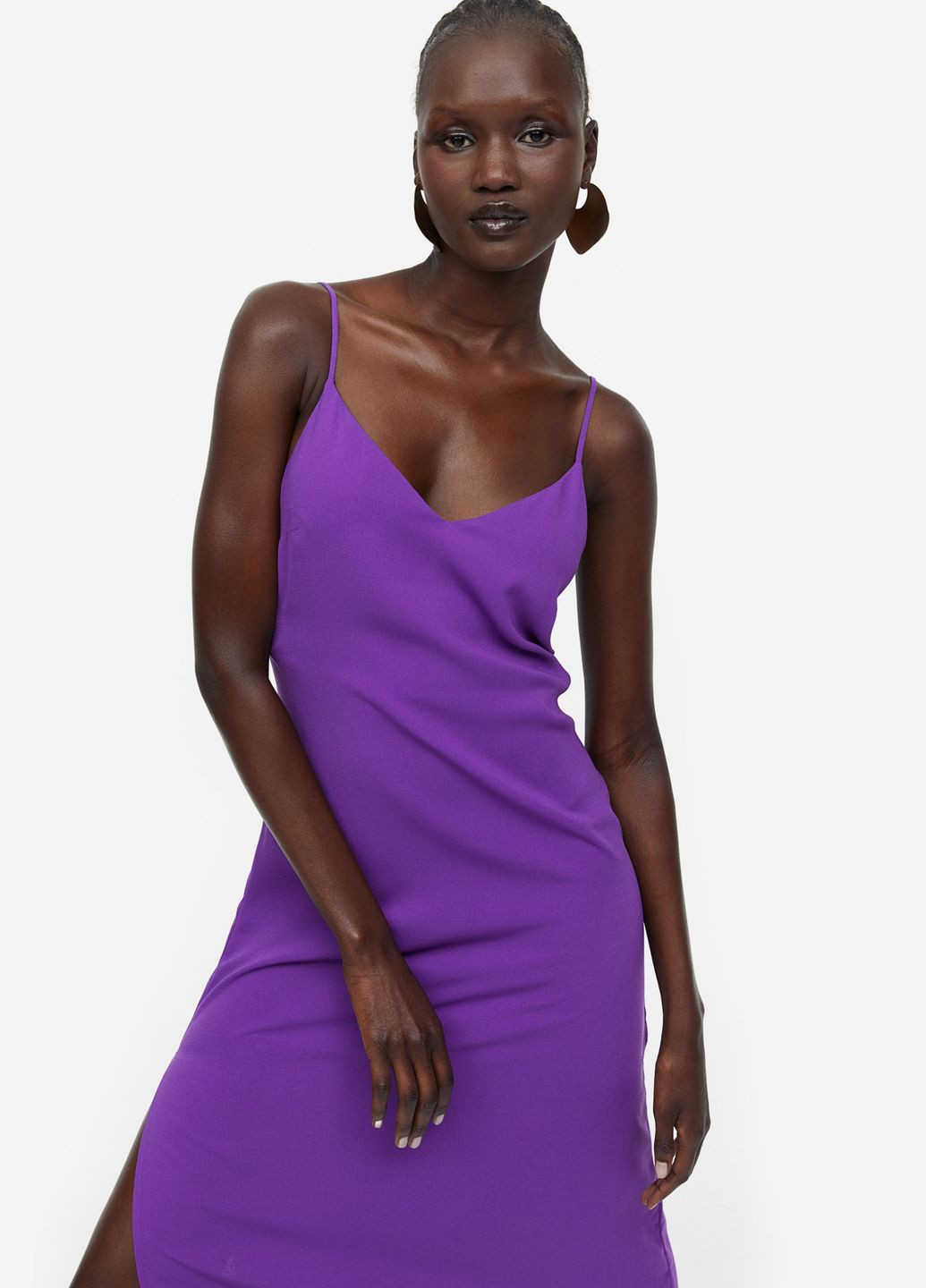 Фиолетовое повседневный платье H&M однотонное
