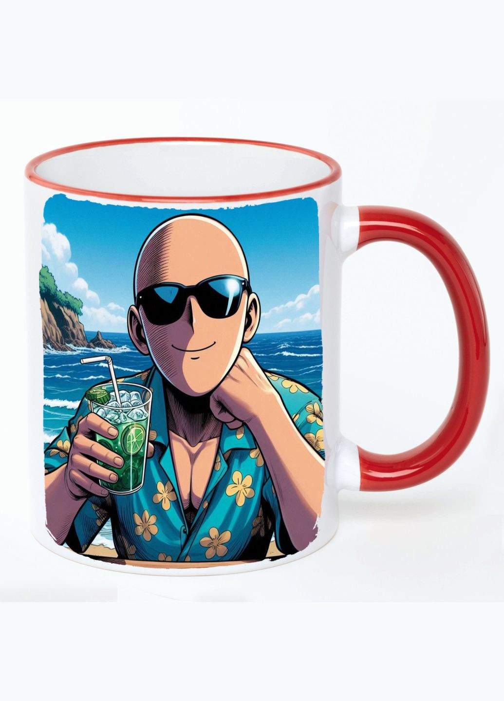 Чашка Ванпачмен Аниме #004 (кружка, кружка) Белая с Красной ручкой 330 мл No Brand (322715247)