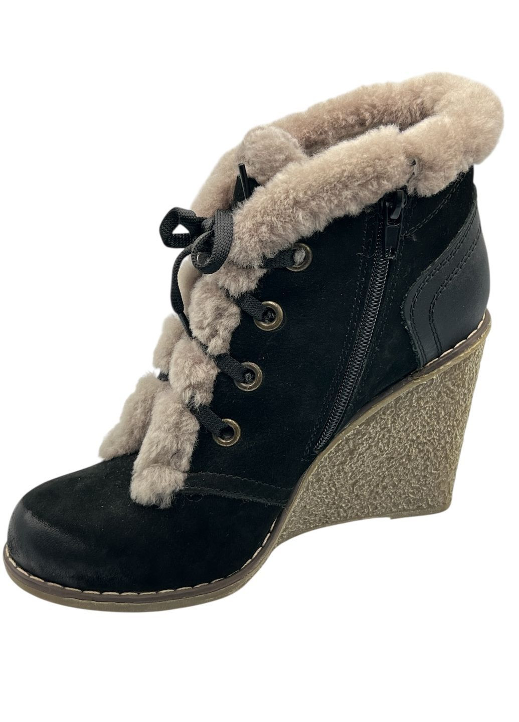 Черевики жіночі, зимові, верх натуральна нубук, всередині натуральне хутро цигейка Sherlock Soon (364956434)