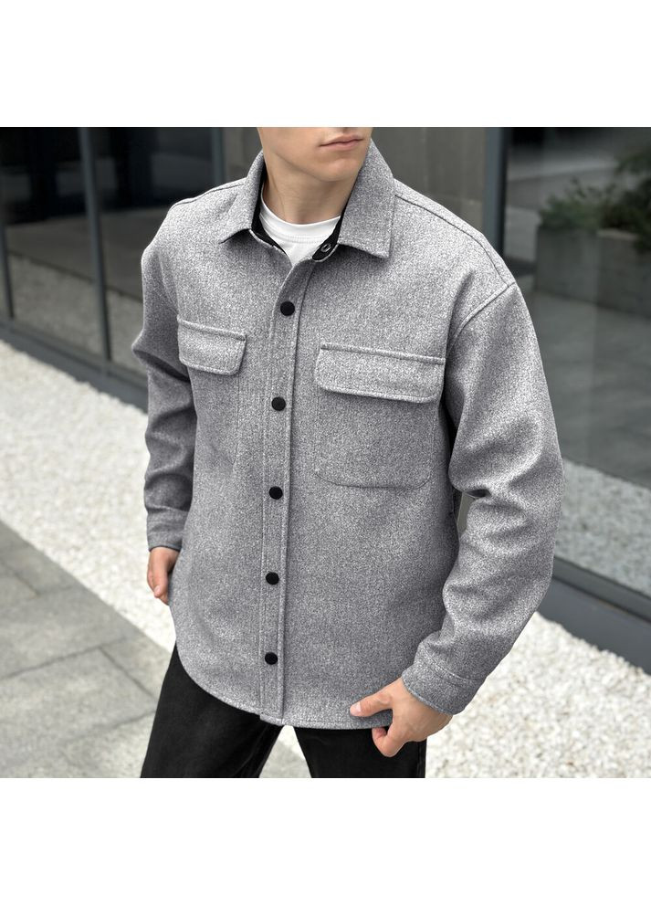 Светло-серая повседневный рубашка Pobedov