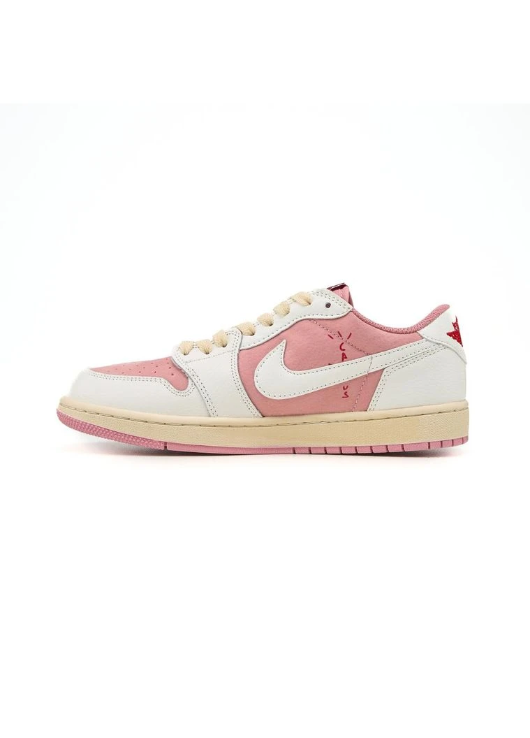КРОСІВКИ ЖІНОЧІ NIKE TRAVIS SCOTT X AIR JORDAN 1 LOW OG WHITE PINK НАЙК АІР РЕТРО БІЛІ No Brand білі демісезони (392012916)