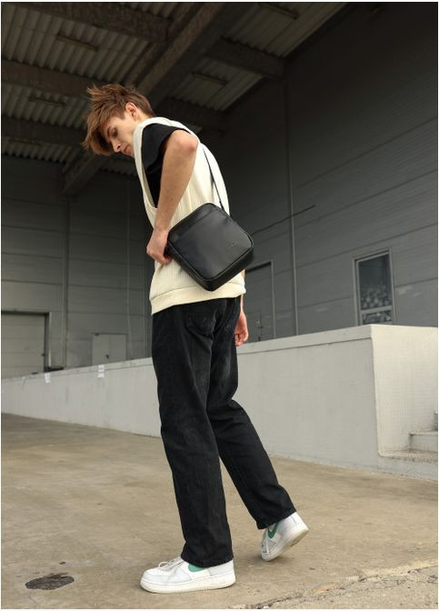 Сумка мессенджер черная из экокожи унисекс (R-70220001m-VS) Sambag (302450226)