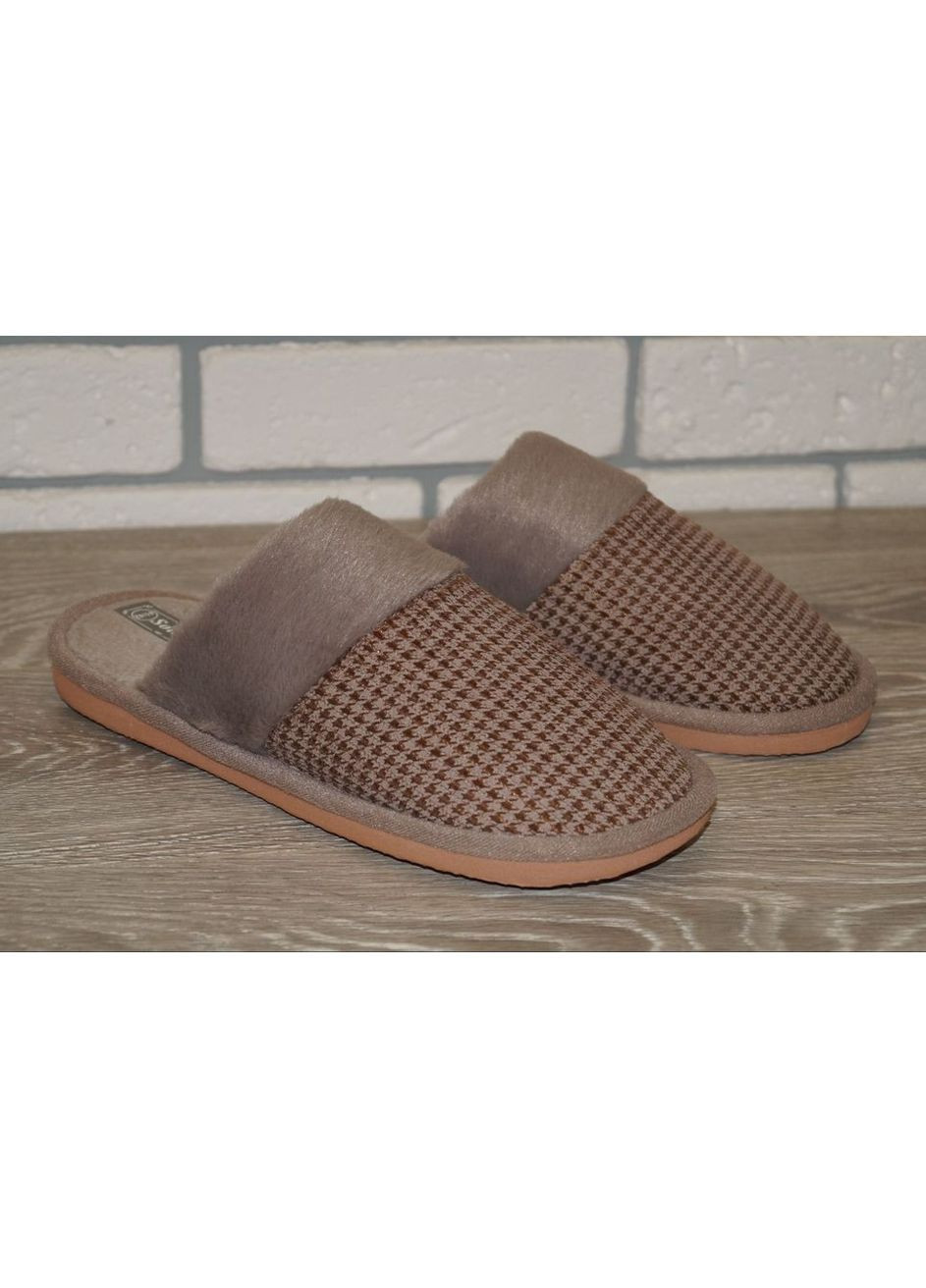 Коричневые тапочки подростковые комнатные / домашние коричневые No Brand