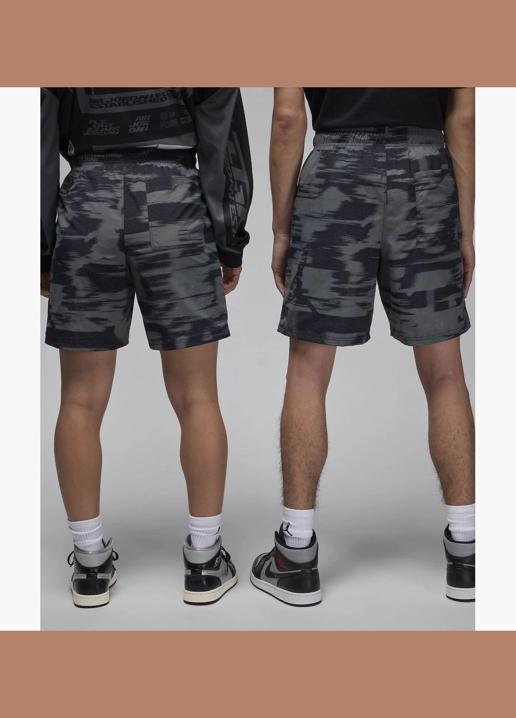 Шорты унисекс Printed Shorts Grey/Black FV7237-068 Air Jordan (326783632)