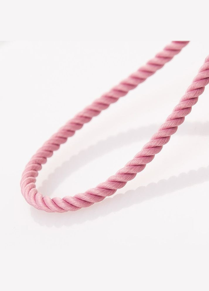 Шовковий рожевий шнурок з гладкою золотою застібкою (2 мм) кол00932 45 Oniks (264023543)