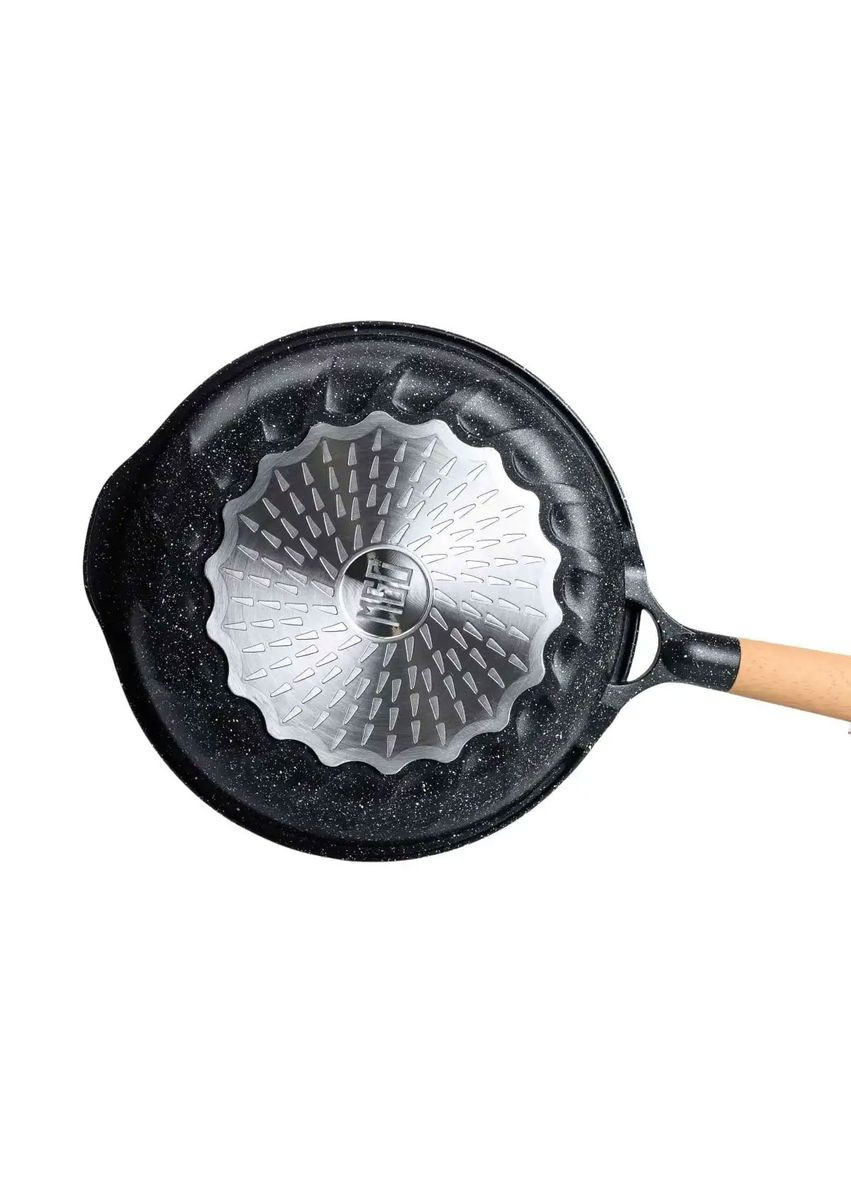 Алюмінієва сковорода 2,8 л мармурова з антипригарним покриттям Ø 28 см чорна HP-4-425B MGC (371482418)