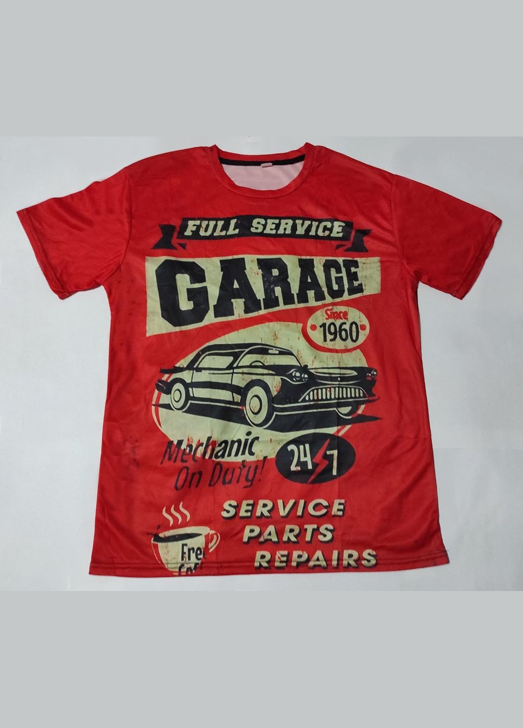 Оранжевая футболка с принтом в стиле гранж garage оранжевая No Brand Футболка