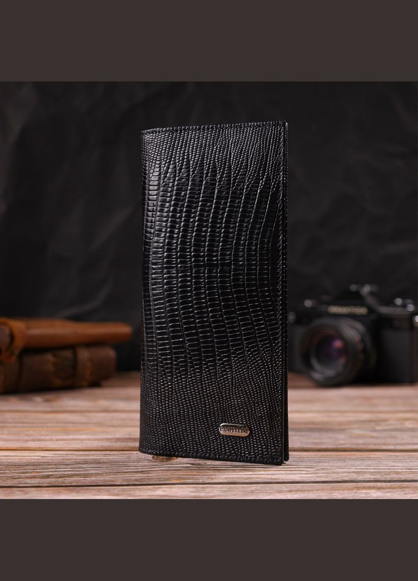 Гаманець чоловічий Шкіряний з тисненням 21906 Чорний Canpellini (306881620)