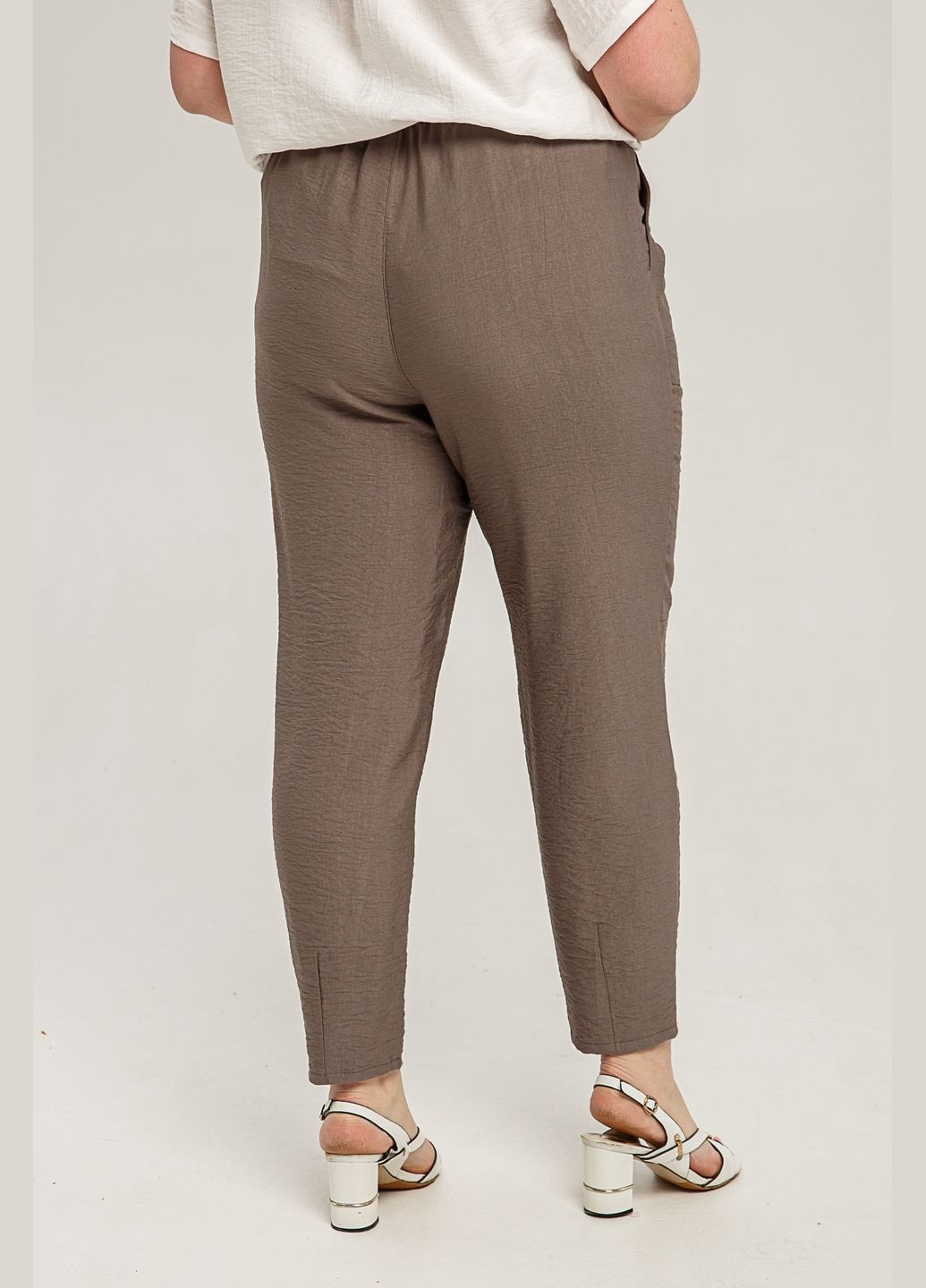 Брюки с высокой посадкой Силуэт из жатого льна, размеры 60 All Posa (ap101471p) A'll Posa (334893424)