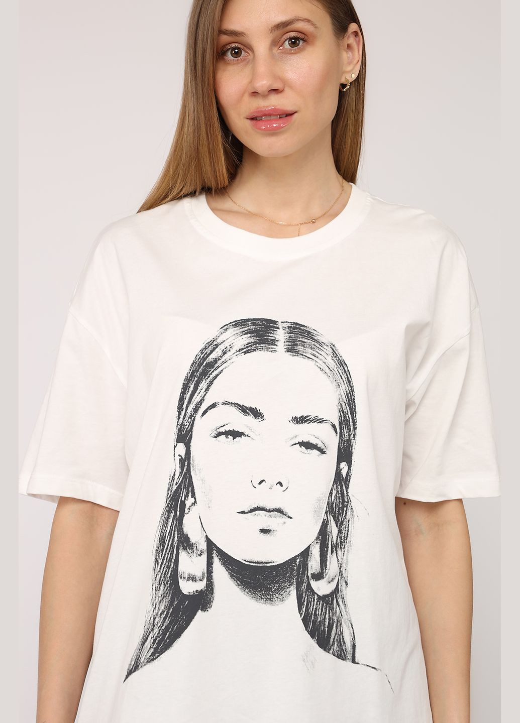 Футболка с коротким рукавом женская цвет молочный ЦБ-00275738 TOP GIRL - (332330063)