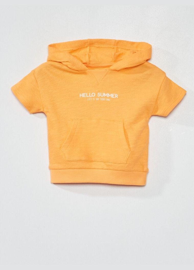 Оранжевая футболка,оранжевый с принтом, Kiabi