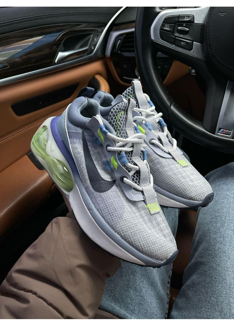 Сірі Осінні кросівки чоловічі nike air max 2021 violet green найк аір макс No Brand