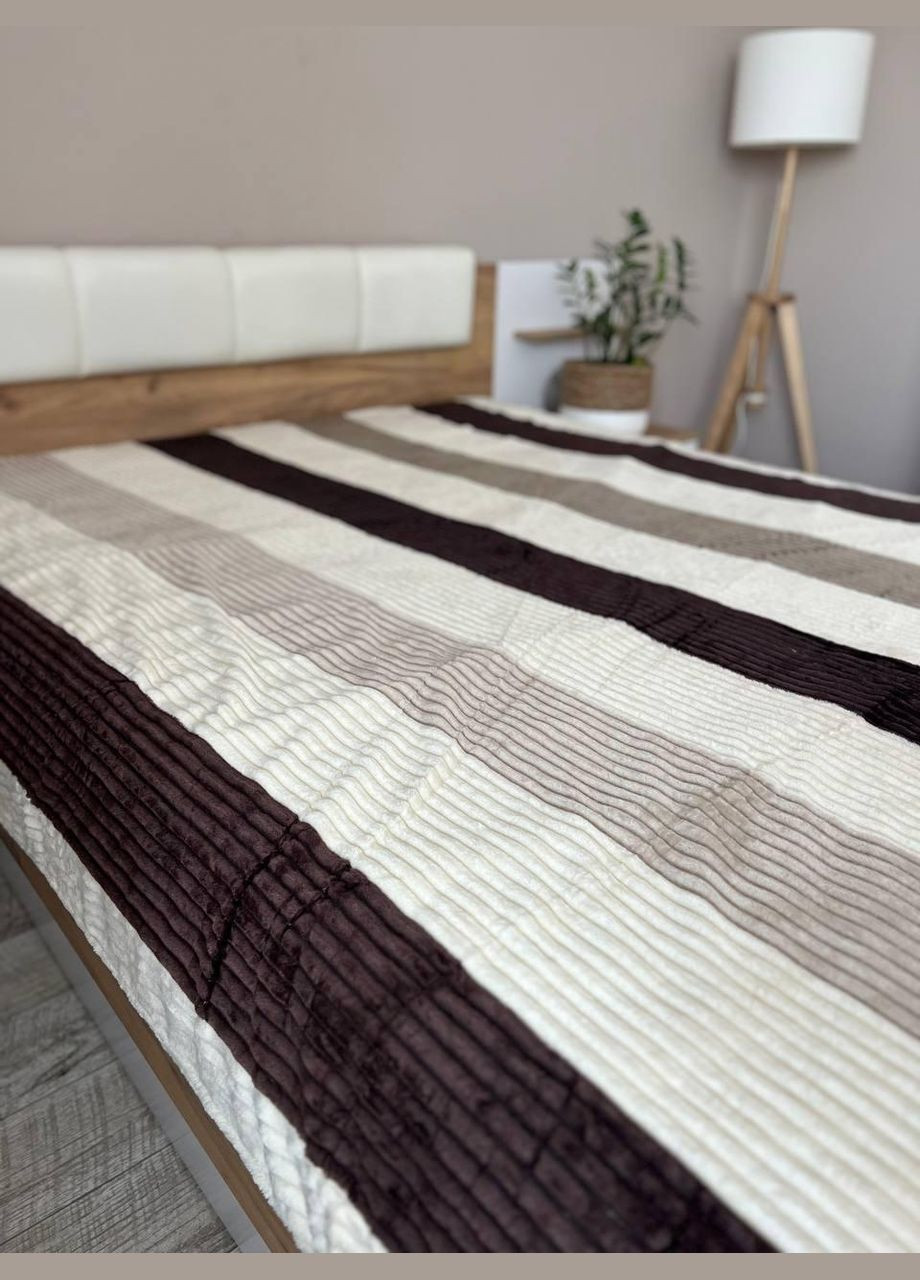 Плед шарпей евро плюшевый пушистый 200х230 см Коричневый (П4Кpolosa-sharpey-001-03) No Brand (308754718)