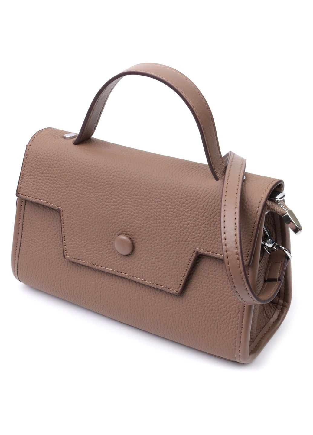 Женская сумка с геометрическим клапаном из натуральной кожи 22630 Коричневая Vintage (297956958)