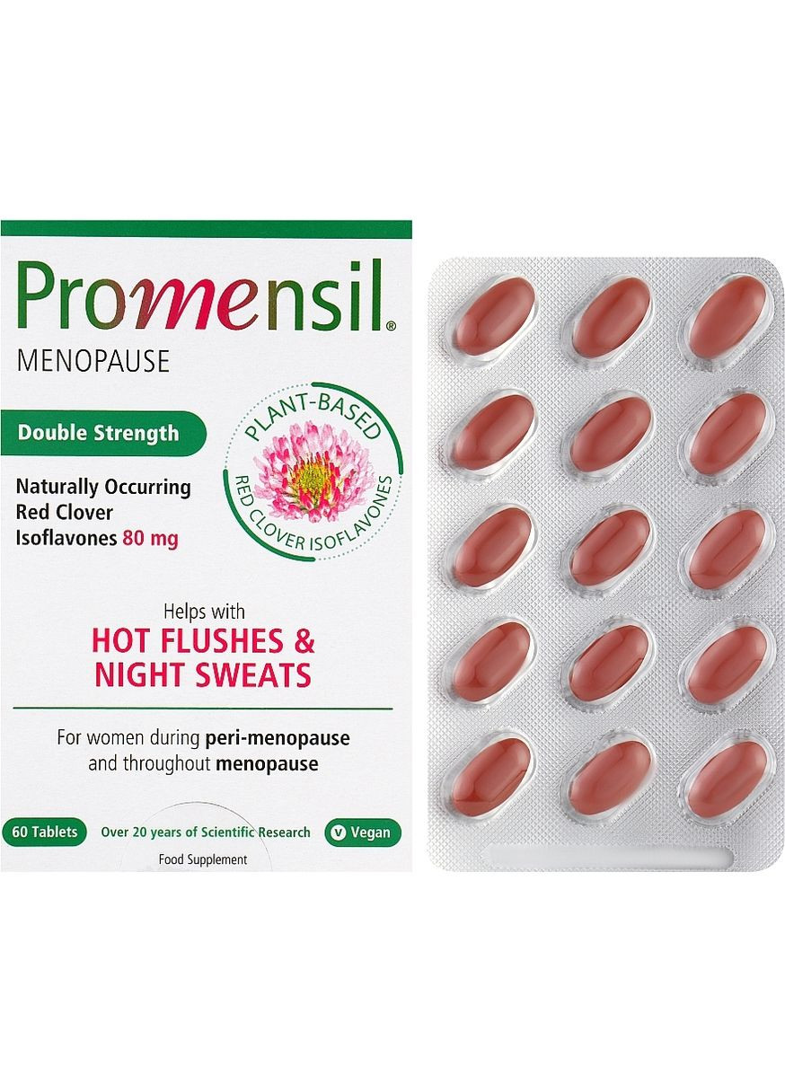 Пищевая добавка для женщин на ранних стадиях менопаузы Menopause Double Strength Starter Tablets 60шт. Promensil (368609878)
