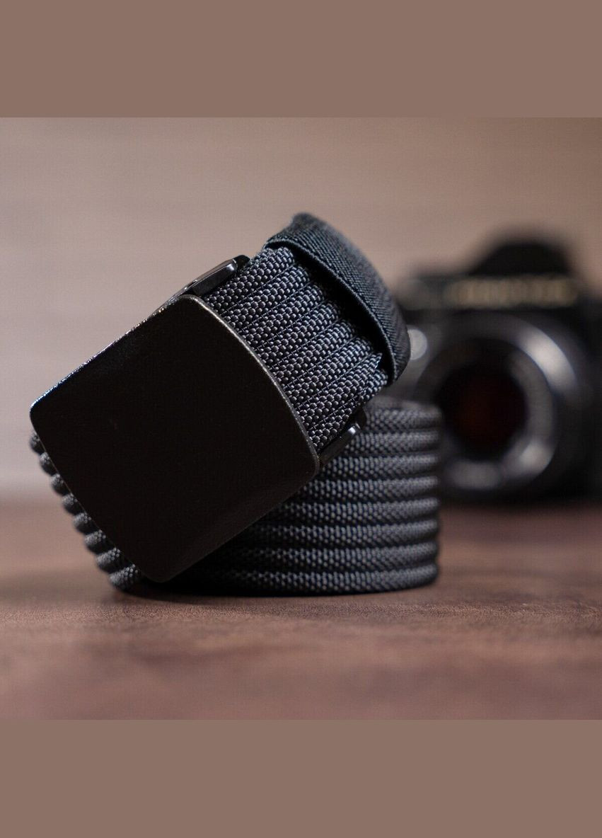Плотный текстильный мужской ремень 20227 Черный Vintage (337353131)