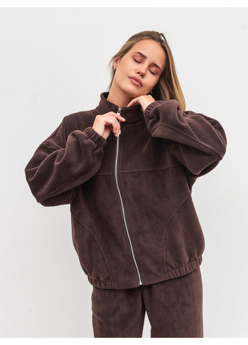 Удлиненный флисовый бомбер Romashka (368765700)