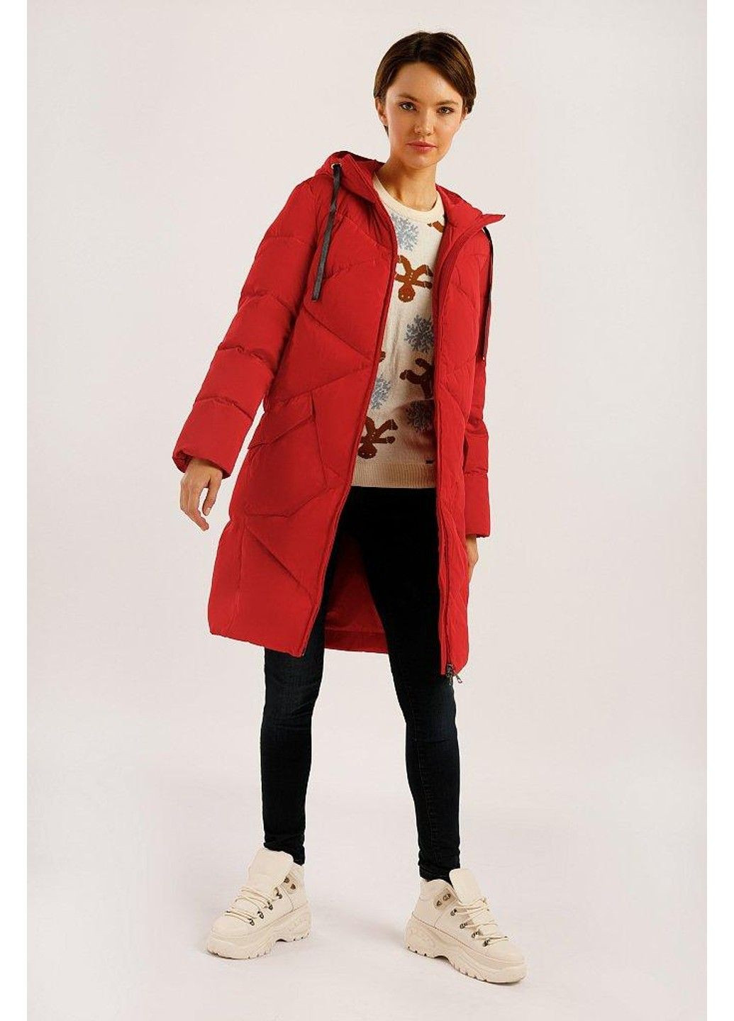 Красный зимний Пуховик Finn Flare
