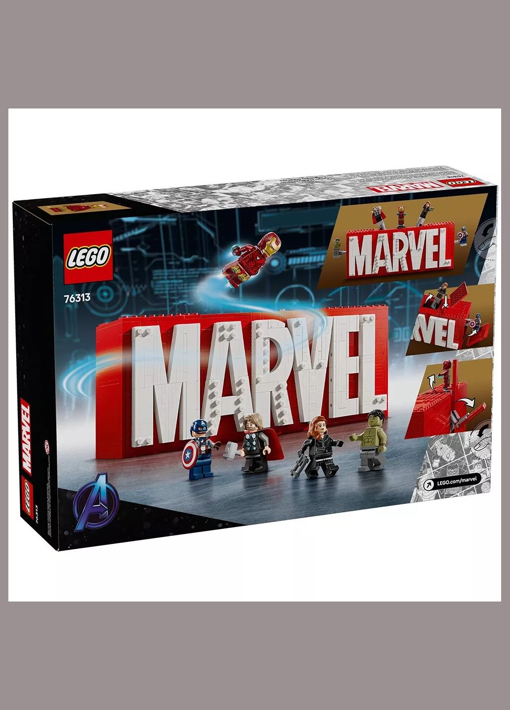 Конструктор Marvel Логотип і мініфігурки (76313) Lego (333253051)