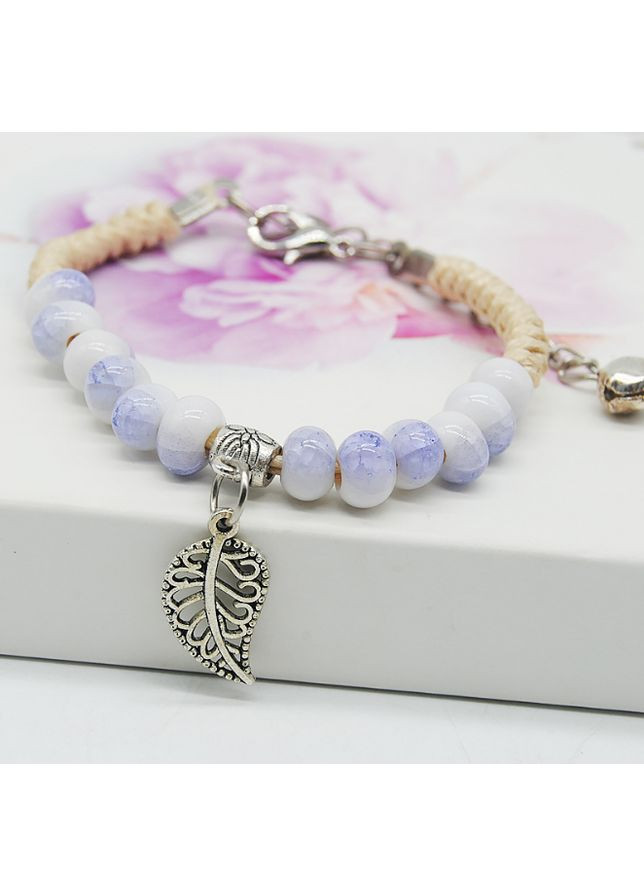 Легкий жіночий браслет з керамічними намистинами "Blue" (синій) China (367623287)