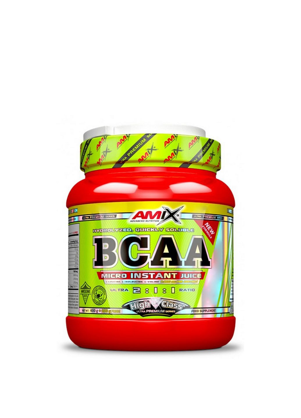 Аминокислота BCAA Micro Instant Juice, 400+100 грамм Зеленое яблоко Amix Nutrition (295898745)